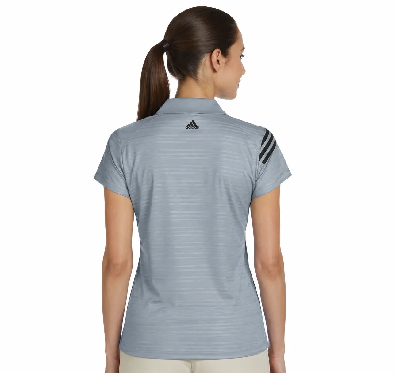 Adidas Ladies Striped Polo Shirt - Image 4