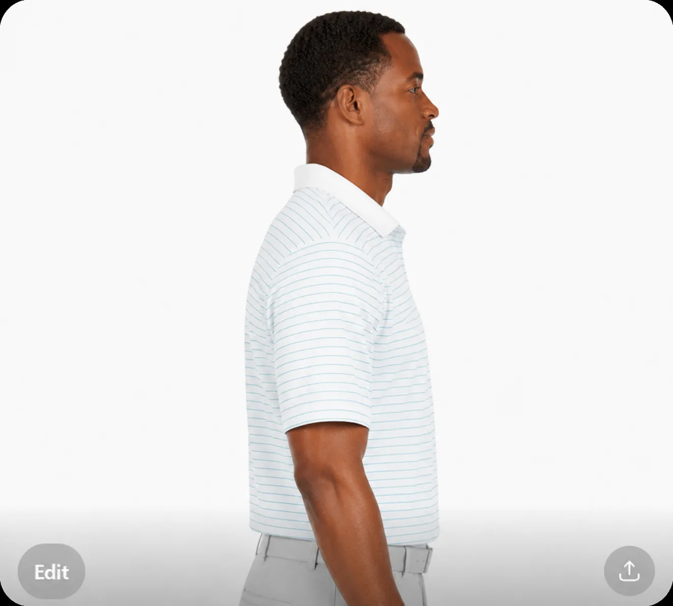 Adidas Stripped Polo Shirt - Image 2