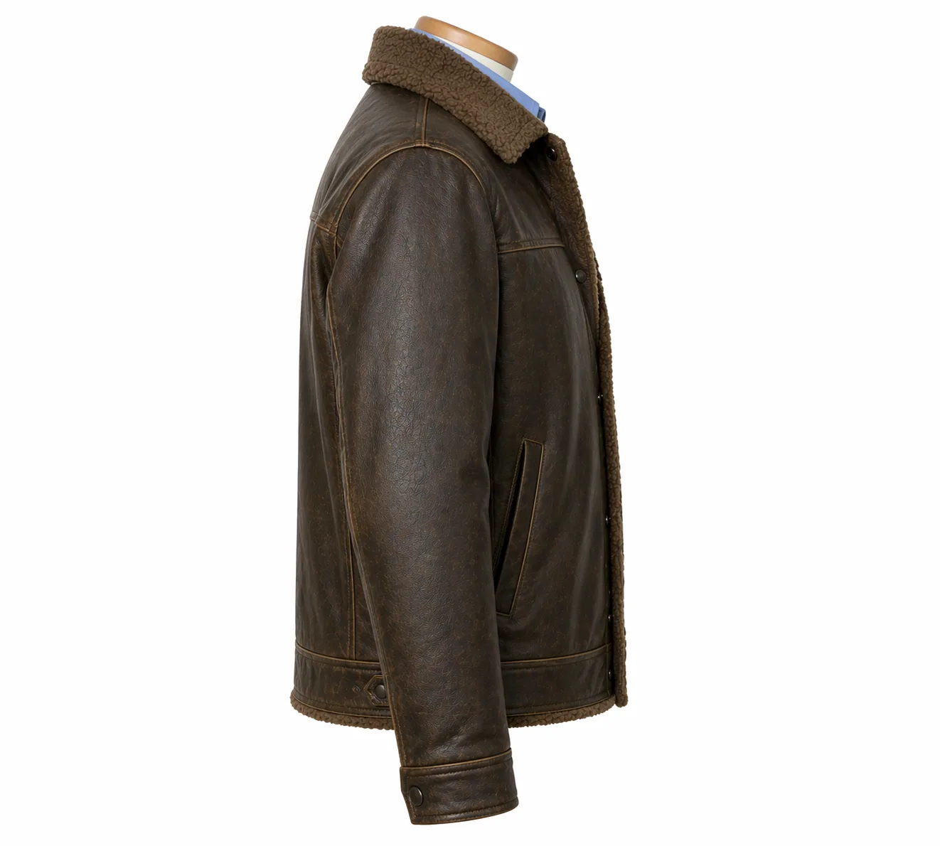AllStar Logo Leather Jacket Distressed Look - Image 3