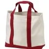 Embroidered Logo Tote Bag Two Tone