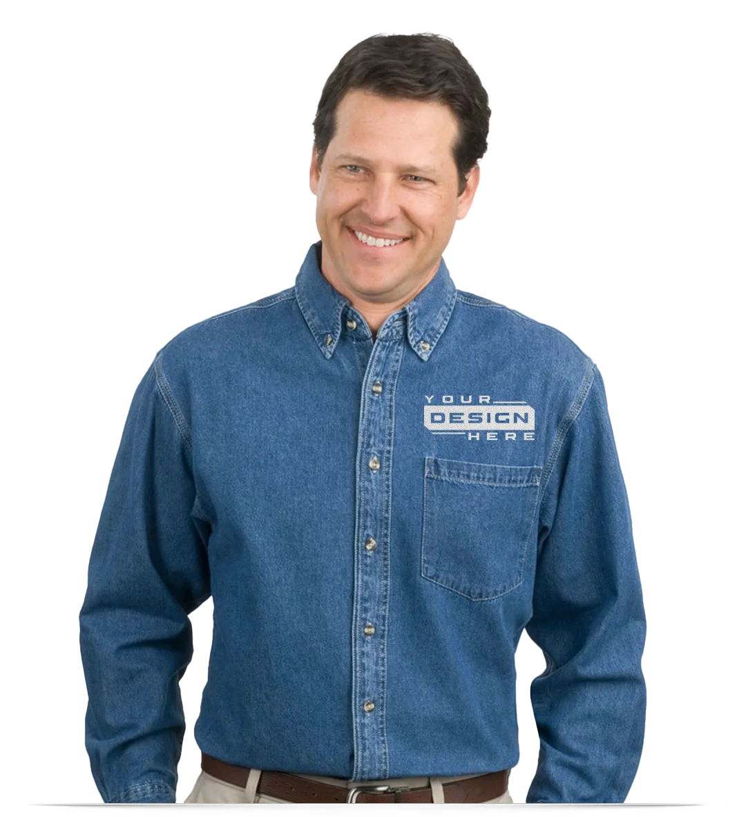 Custom Denim Shirts Embroidered with Logo