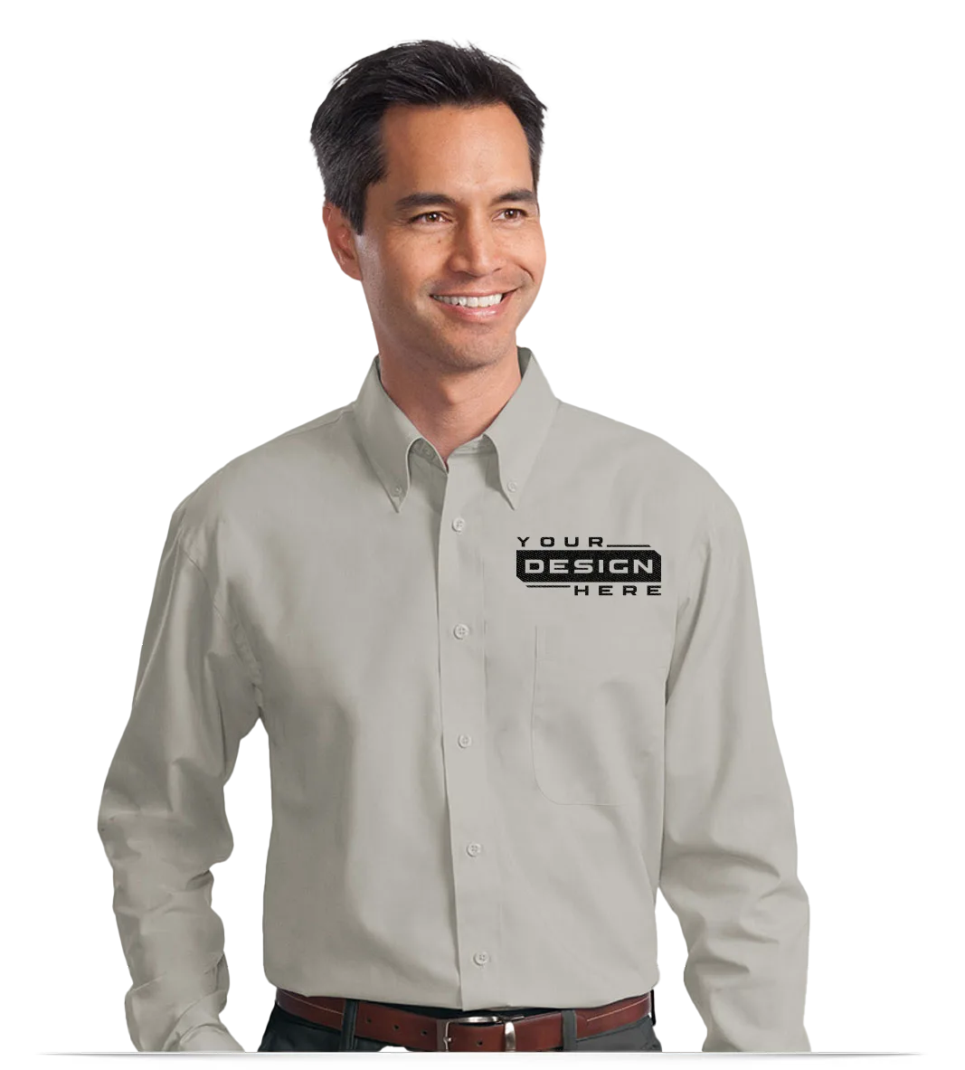 Custom Logo Embroidered Button Down Shirts, Twill Shirts