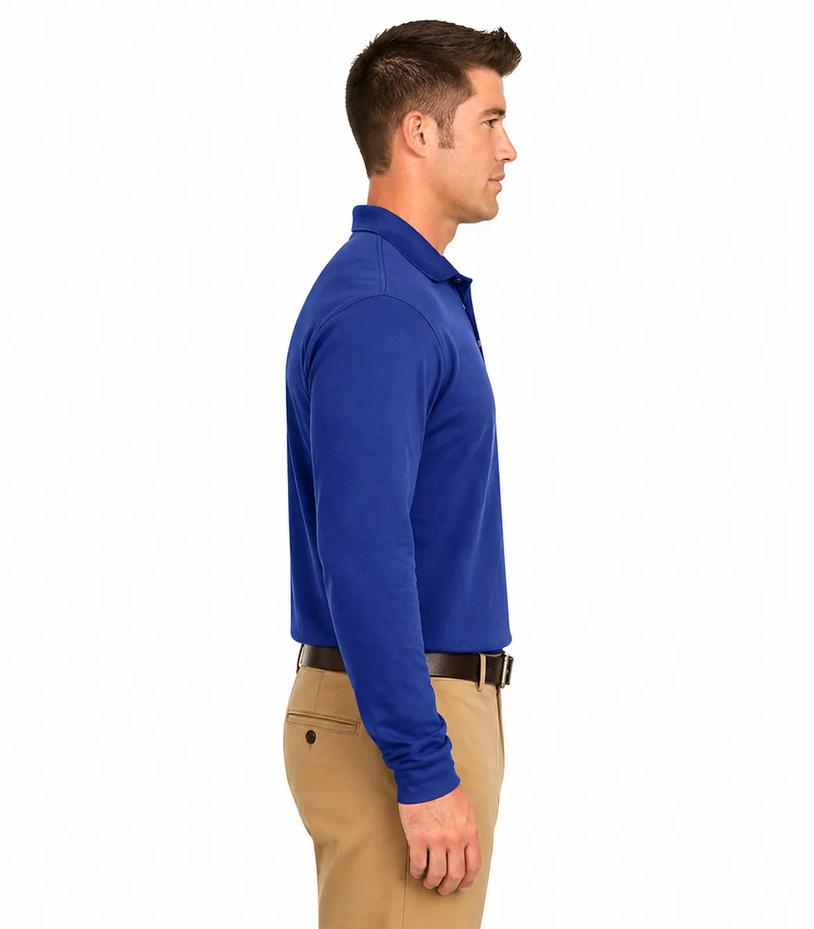 Cotton Long Sleeve Polo Shirt - Image 2