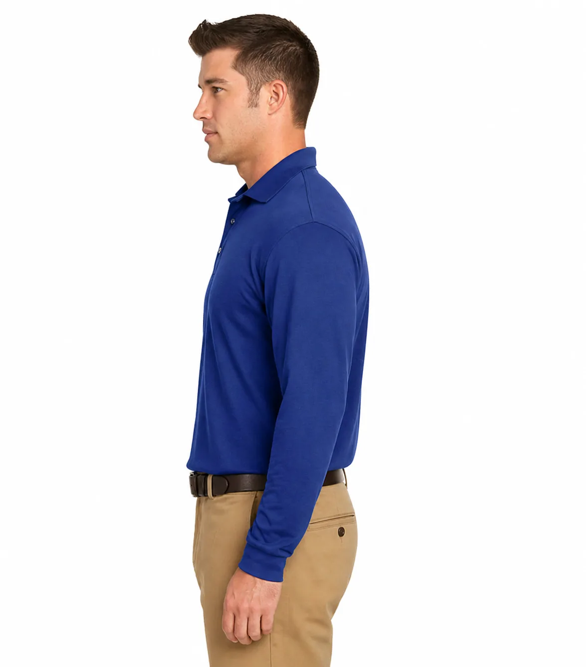 Cotton Long Sleeve Polo Shirt - Image 3
