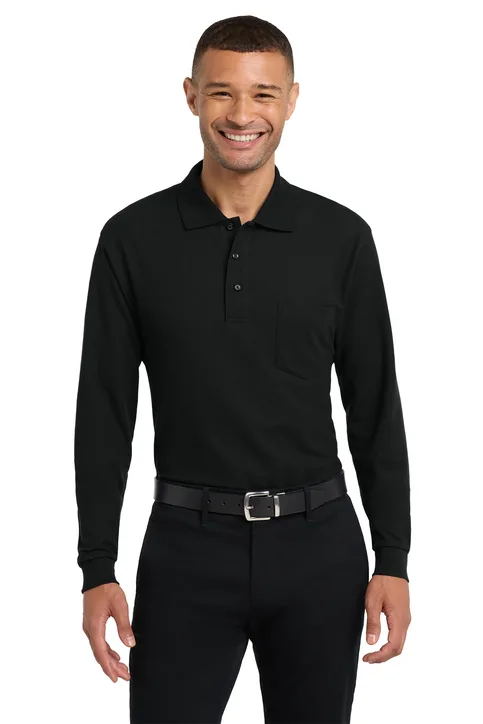 Custom Long Sleeve Polo Shirt with Pocket - Image 5