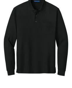 Alternative view of Custom Long Sleeve Polo Shirt with Pocket