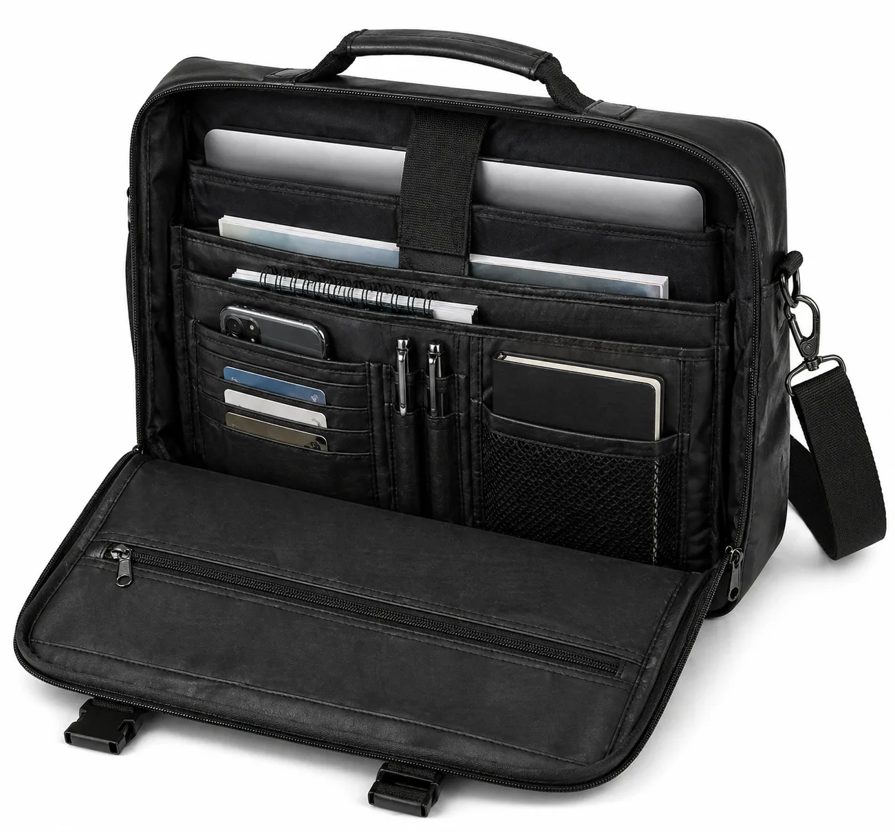 Faux Leather Briefcase - Image 3