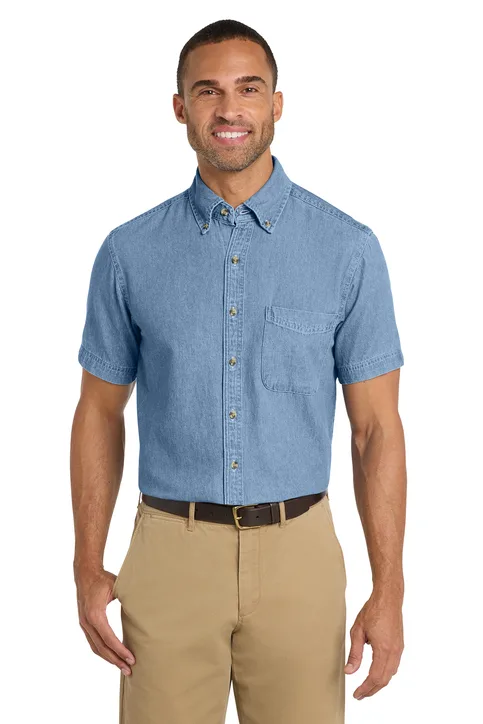 Harriton Embroidered Denim Shirt - Image 5