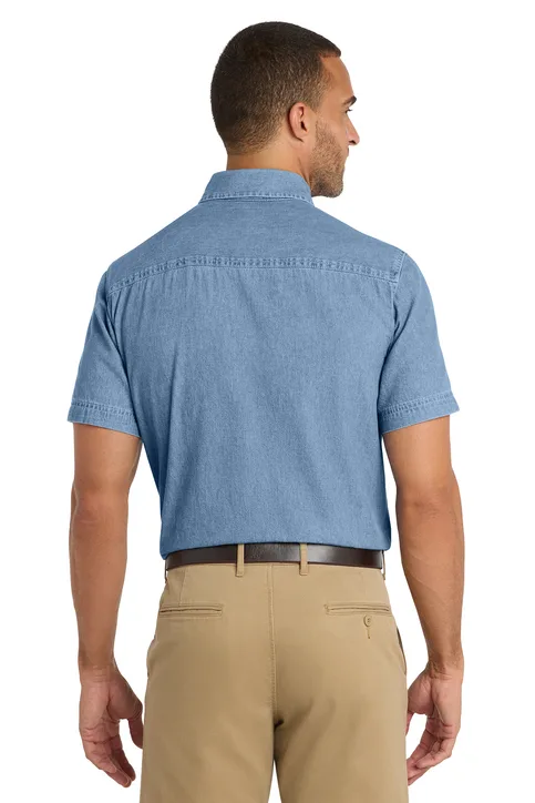 Harriton Embroidered Denim Shirt - Image 4