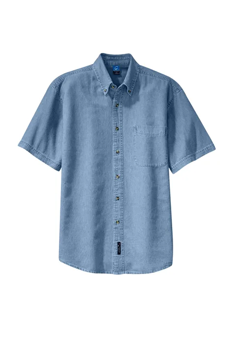 Harriton Embroidered Denim Shirt - Image 2