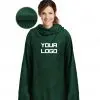Embroidered Logo Plush Blanket with Sleeves