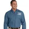 Custom Logo Denim Shirt, Embroidered