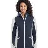 Embroidered Ladies Gradient Hooded Soft Shell Jacket