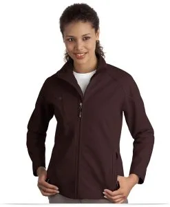 Embroidered Ladies Textured Soft Shell Jacket