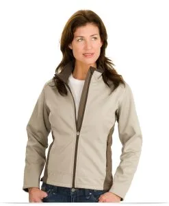 Embroidered Ladies Two-Tone Soft Shell Jacket