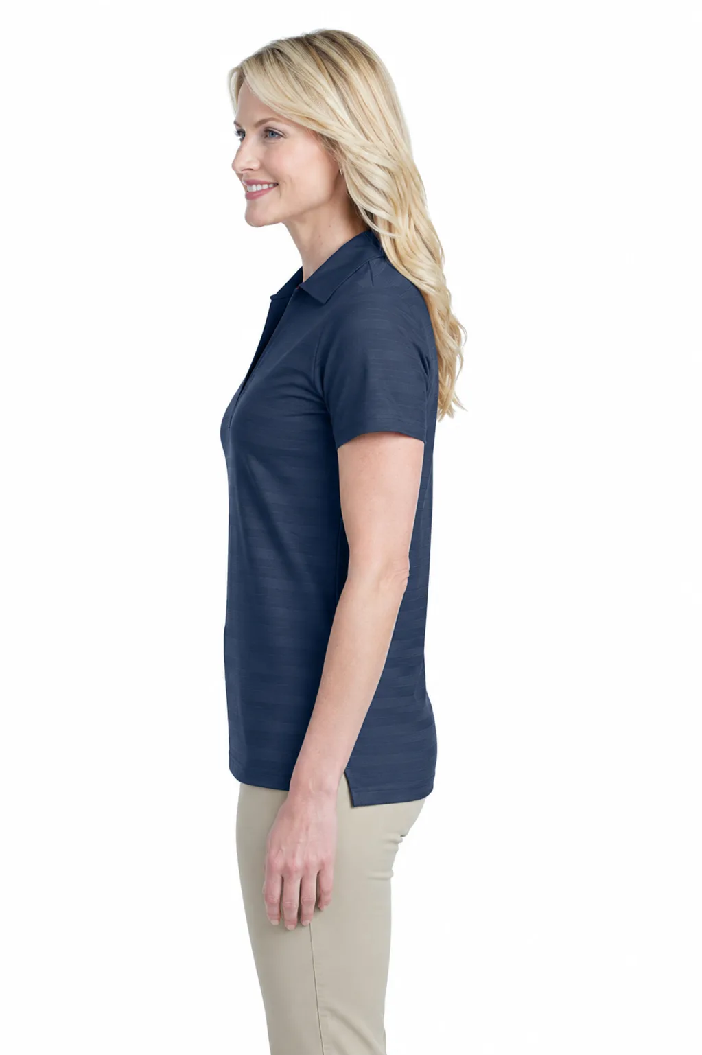 Ladies Horizontal Pattern Polo shirt - Image 3