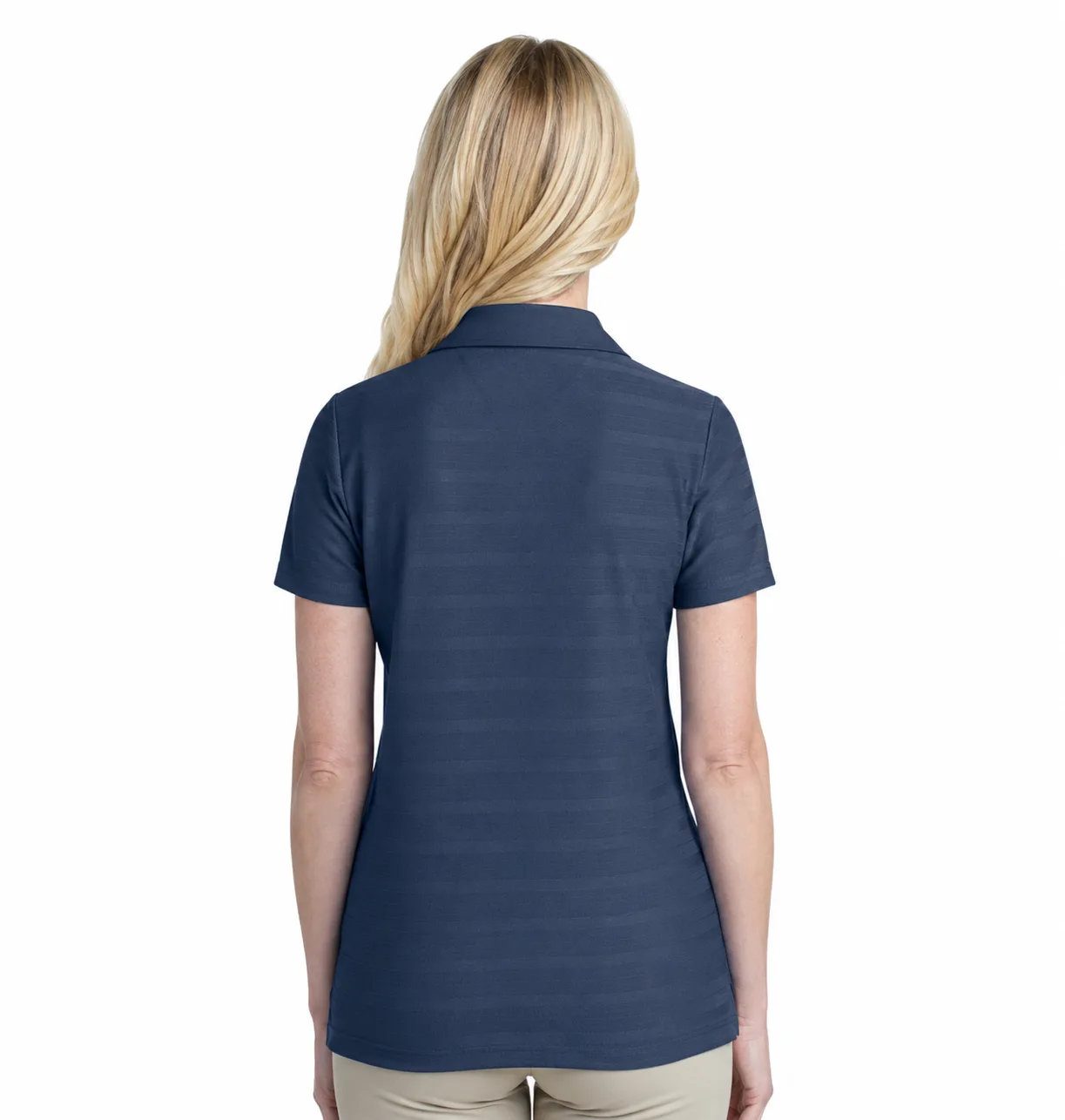 Ladies Horizontal Pattern Polo shirt - Image 4