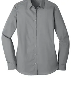 Alternative view of Ladies Long Sleeve Value Poplin Shirt