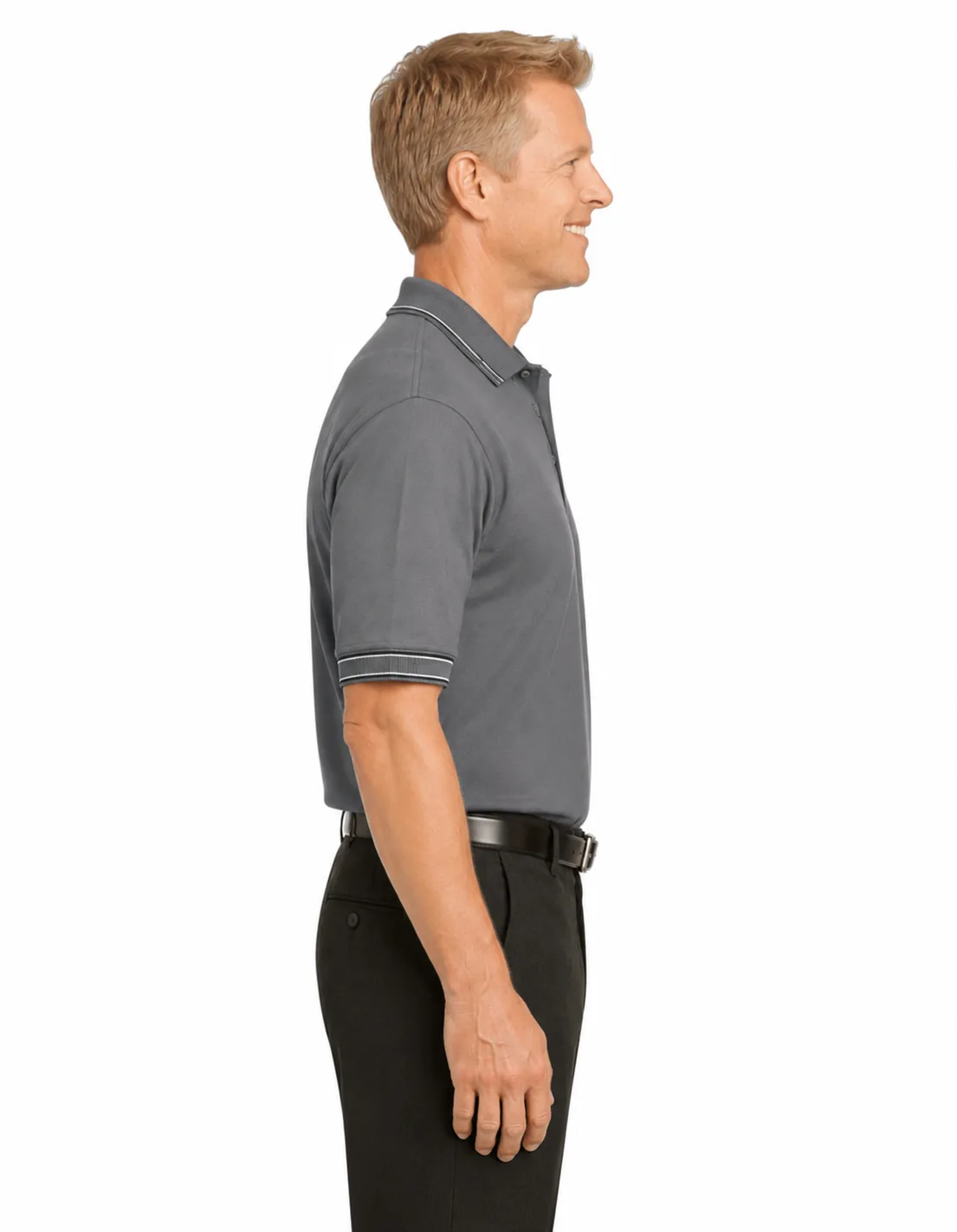 Men's Easy Care Tipped Polo - Image 2