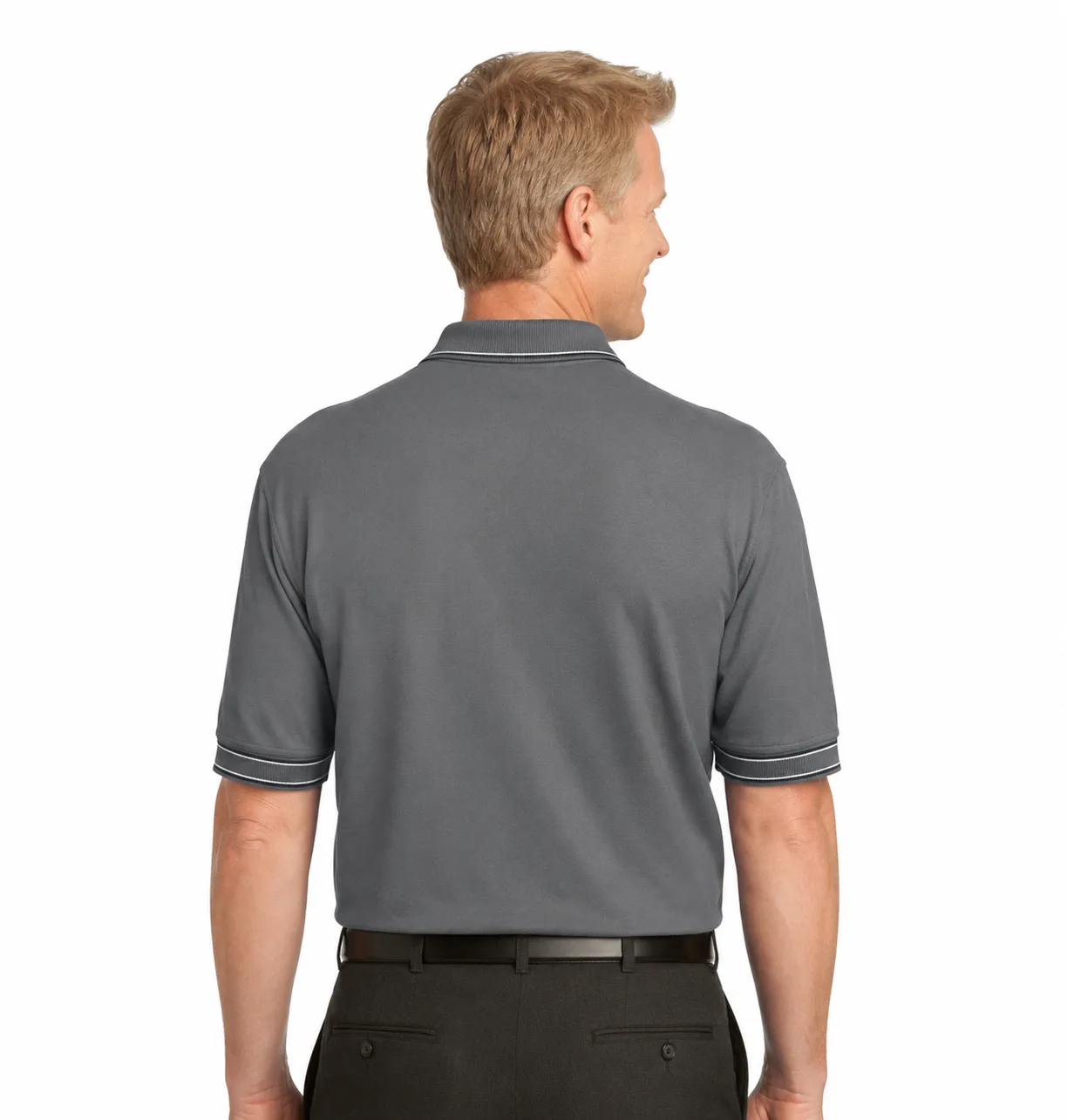 Men's Easy Care Tipped Polo - Image 4