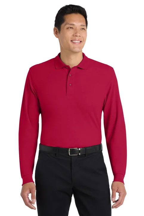 50/50 Pique Long Sleeve Polo Shirt - Image 5