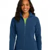 Custom Logo Eddie Bauer Ladies Hooded Full-Zip Fleece Jacket