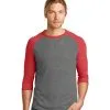 Embroidered Alternative Dugout 3/4-Sleeve Vintage Tee