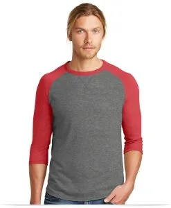 Embroidered Alternative Dugout 3/4-Sleeve Vintage Tee