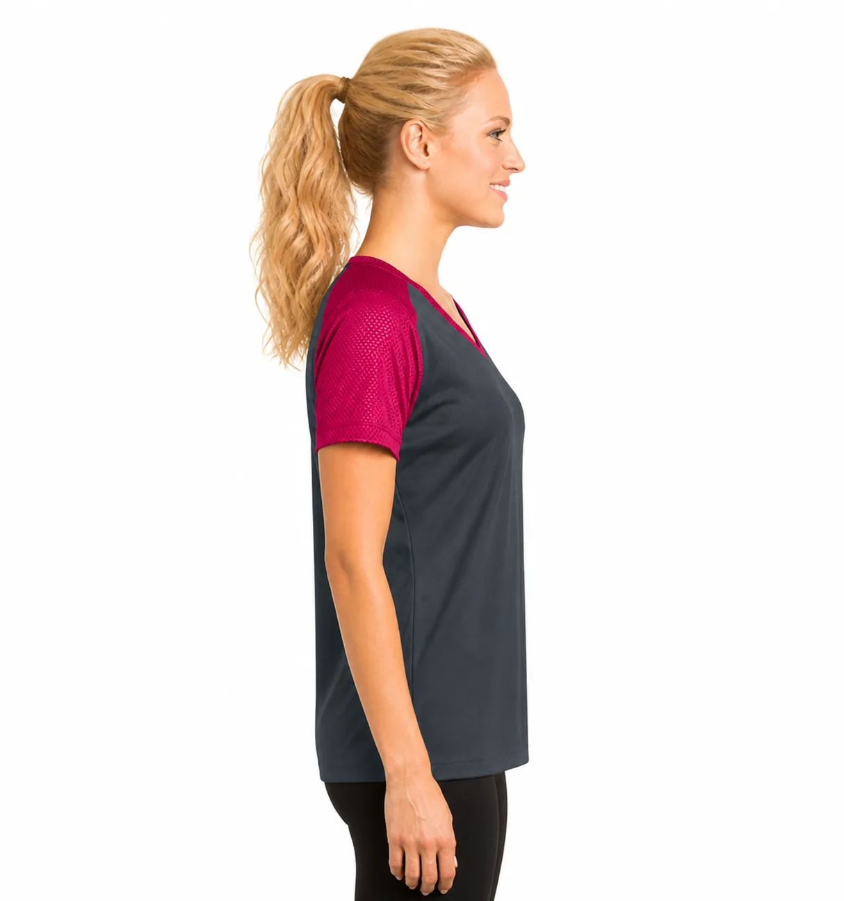 Customized Sport-Tek Ladies Colorblock V-Neck Tee - Image 2