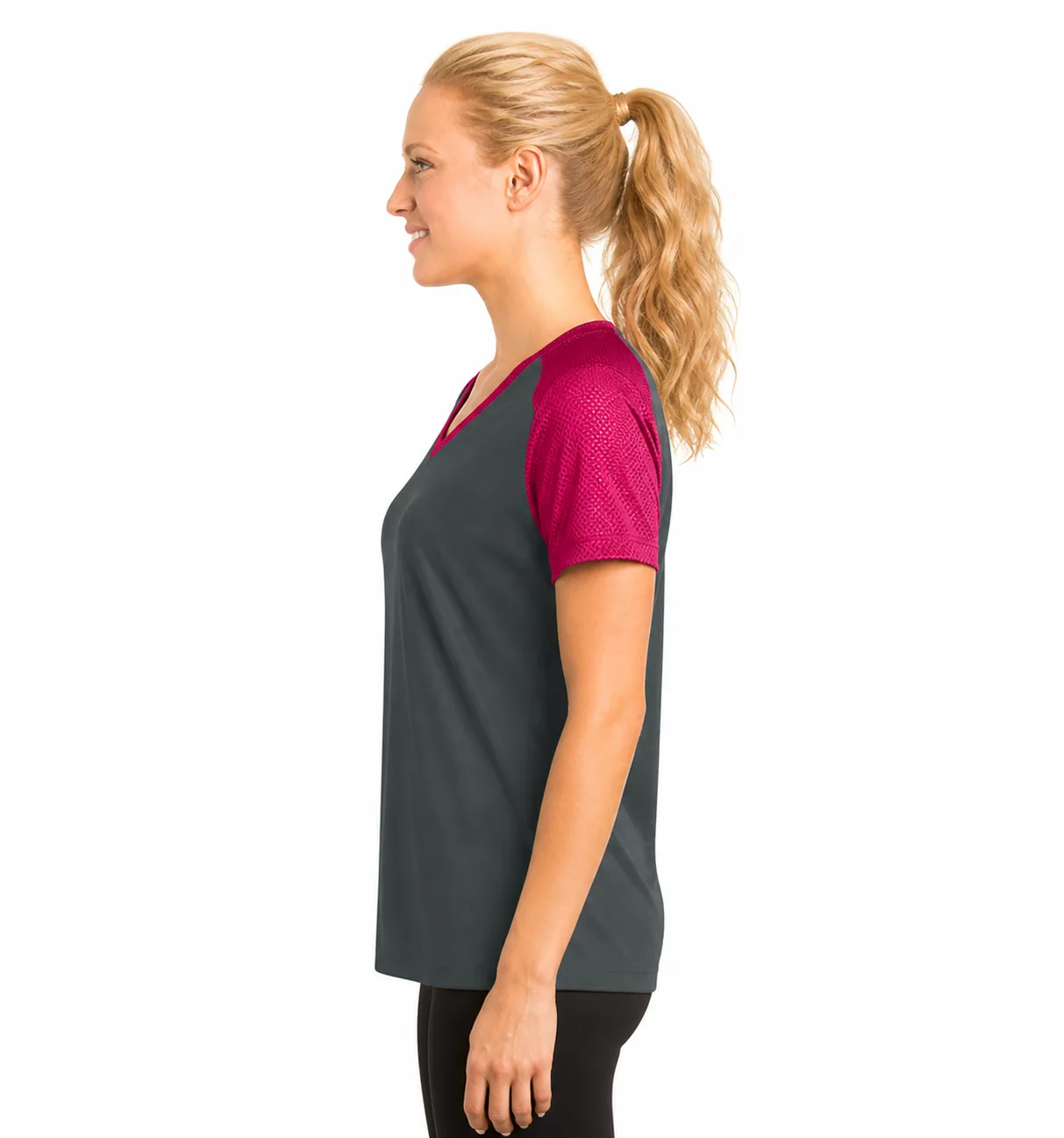 Customized Sport-Tek Ladies Colorblock V-Neck Tee - Image 3