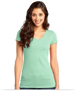 Embroidered District Juniors Tee V-Neck