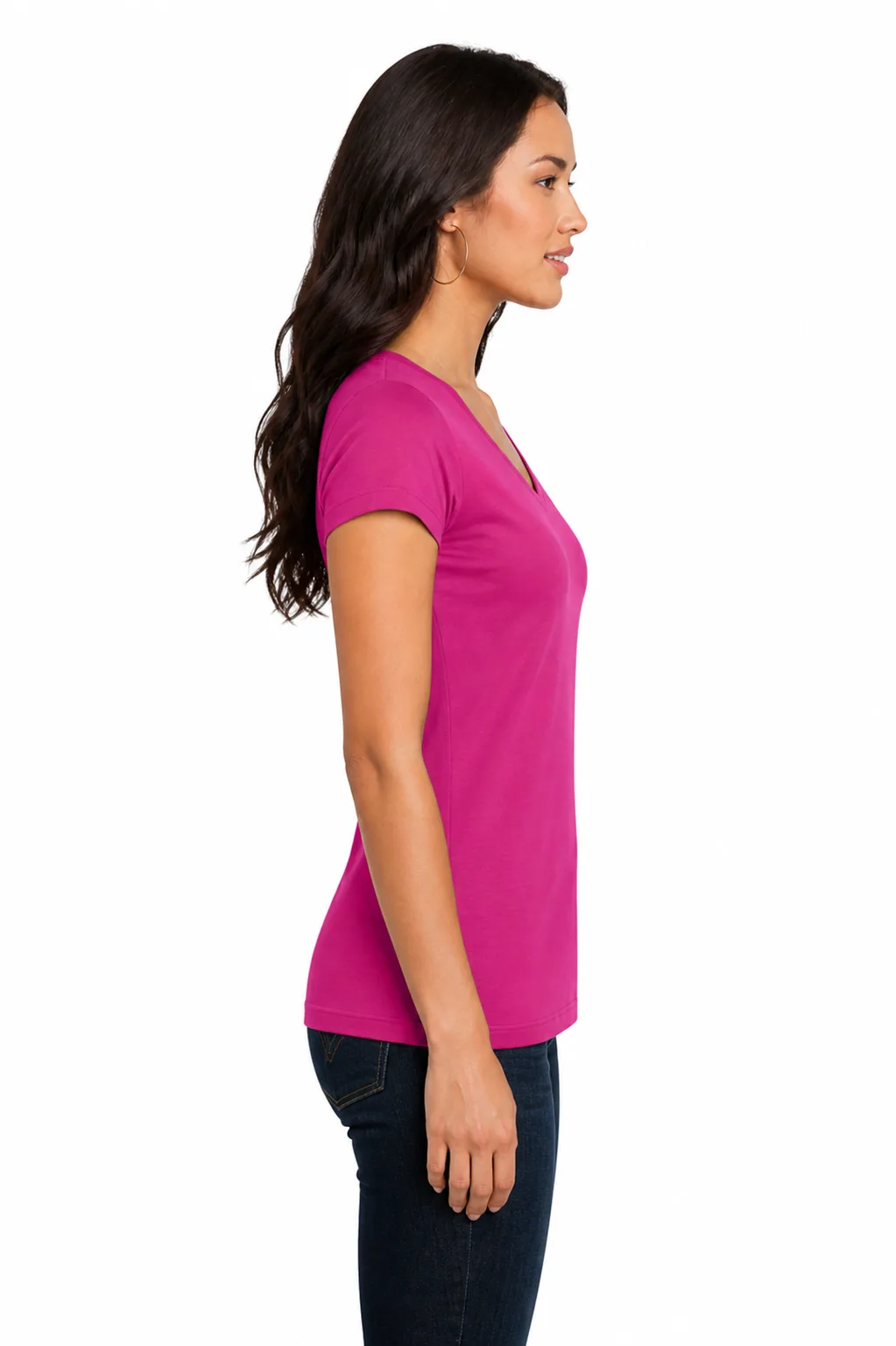 District Juniors Vintage Wash V-Neck Tee - Image 3