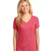 Customize Port and Company Ladies 100% Cotton V-Neck Tee