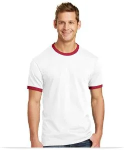 Customize Port and Company 5.4-oz 100% Cotton Ringer Tee