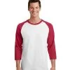 Custom Port and Company 50/50 3/4-Sleeve Raglan Tee