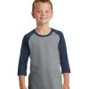 Customize Port and Company Youth 3/4-Sleeve Raglan Tee