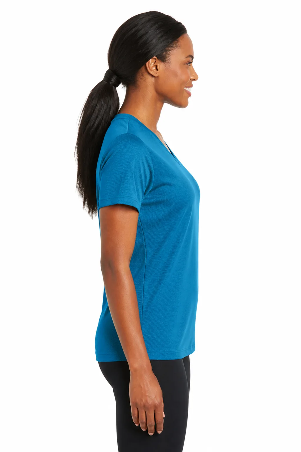Sport-Tek Ladies RacerMesh V-Neck Tee - Image 3