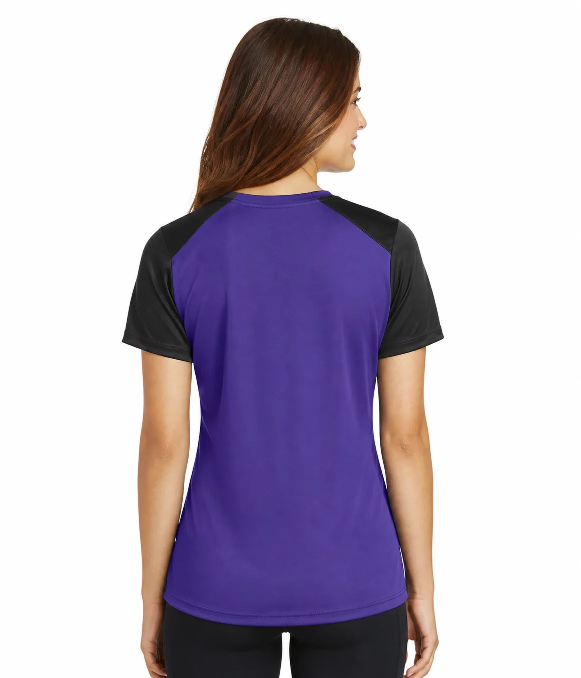 Sport-Tek Ladies Sleeve-Blocked V-Neck Tee - Image 4