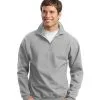 Custom Logo on Jerzees-14 Zip Sweatshirt Cadet Collar