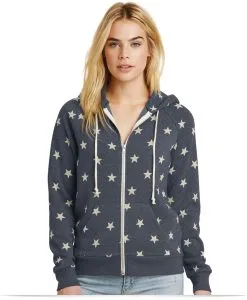 Personalized Alternative Ladies Camo Fleece Zip Hoodie