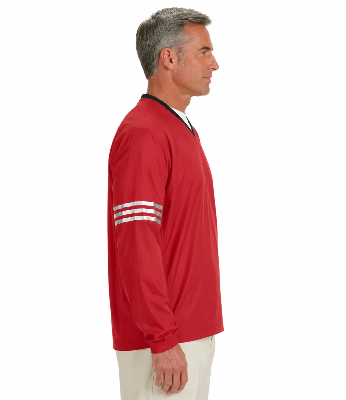 Adidas Golf Men's climalite Colorblock V-Neck Wind Shirt - Image 2