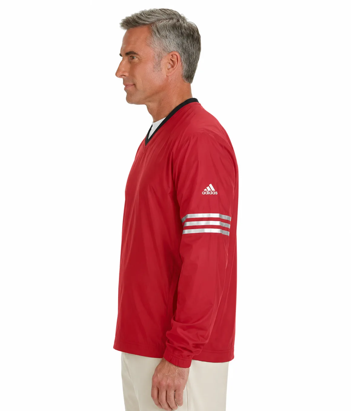 Adidas Golf Men's climalite Colorblock V-Neck Wind Shirt - Image 3