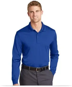 Embroidered Corner Stone Snag-Proof Long Sleeve Polo