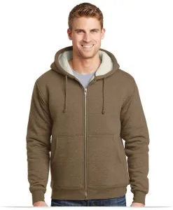 Embroidered Corner Stone Sherpa-Lined Hooded Fleece