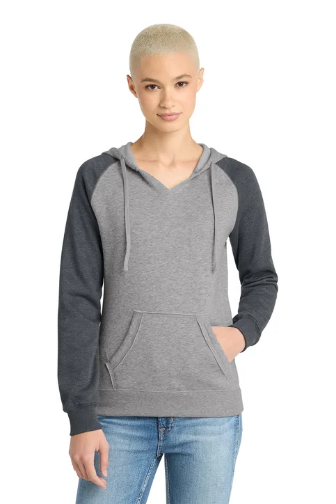Custom Logo District Lightweight Fleece Raglan Hoodie - Image 5