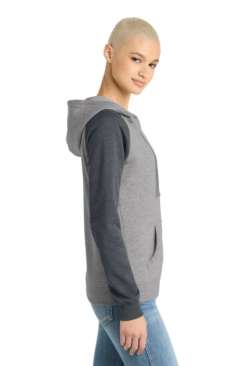 Custom Logo District Lightweight Fleece Raglan Hoodie - Image 3