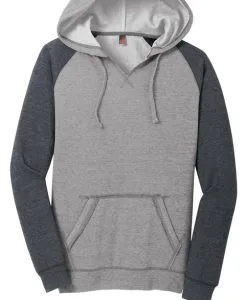 Alternative view of Custom Logo District Lightweight Fleece Raglan Hoodie