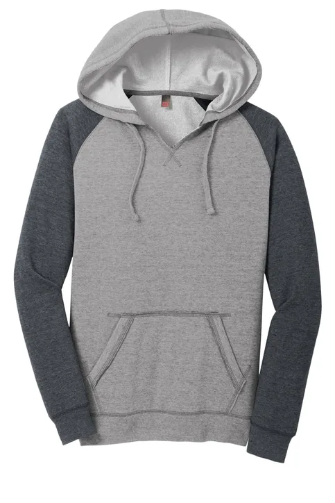 Custom Logo District Lightweight Fleece Raglan Hoodie - Image 2