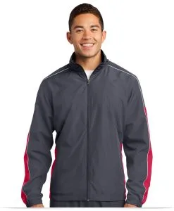 Embroidered Sport-Tek Piped Colorblock Wind Jacket