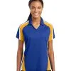 Custom Logo Sport Tek Ladies Tricolor Microp Sport Wick Polo